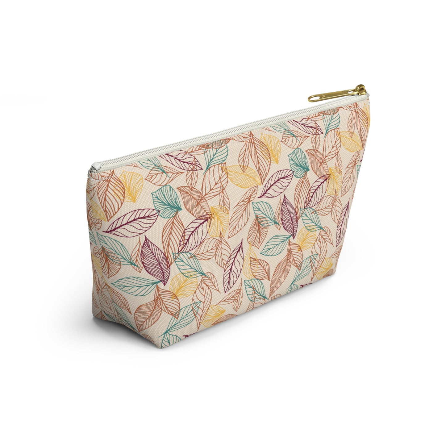 Accessory Pouch in Fall Leaf Lines Pattern