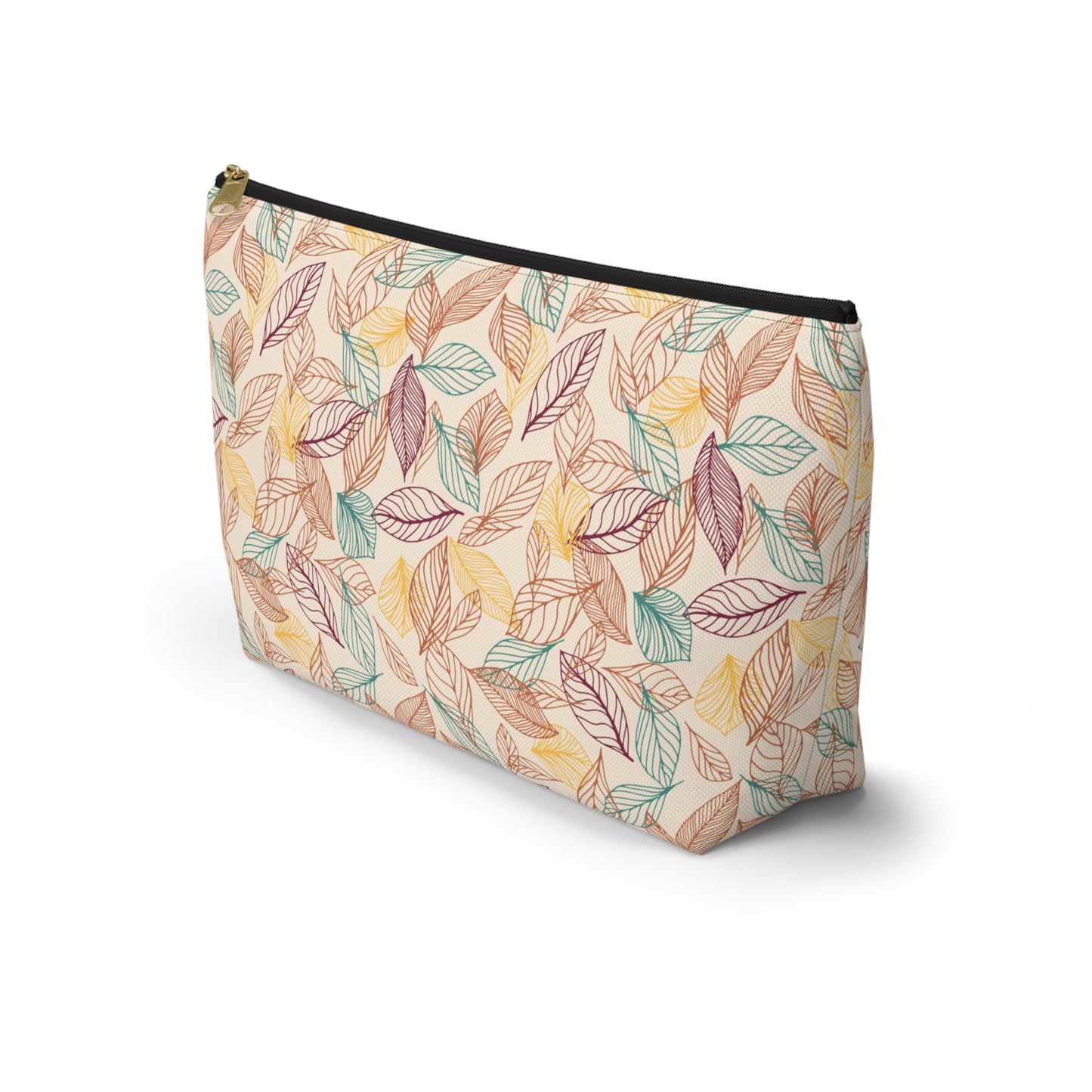 Accessory Pouch in Fall Leaf Lines Pattern