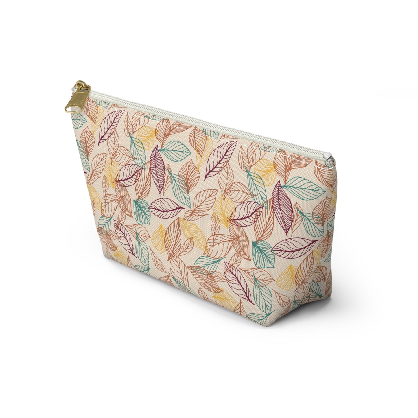 Accessory Pouch in Fall Leaf Lines Pattern