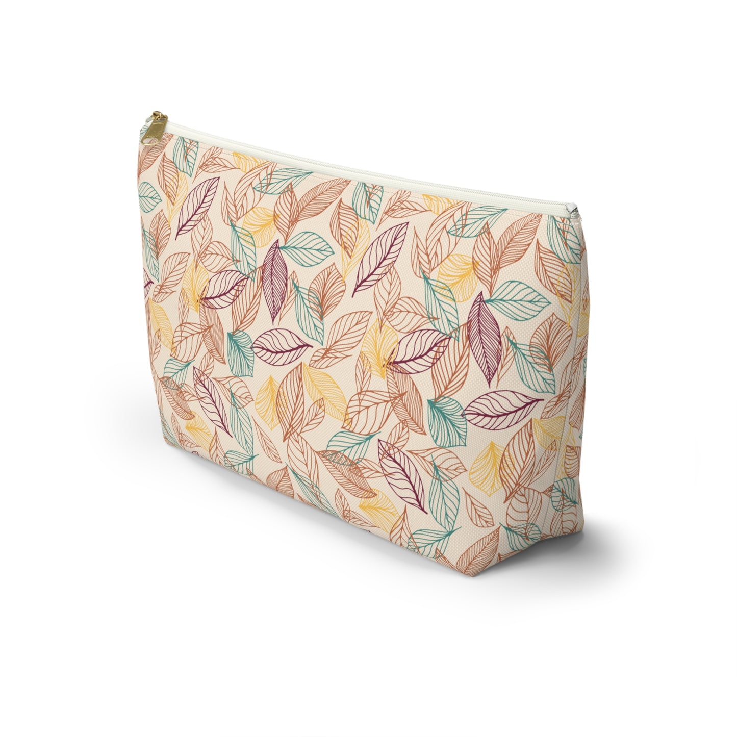 Accessory Pouch in Fall Leaf Lines Pattern