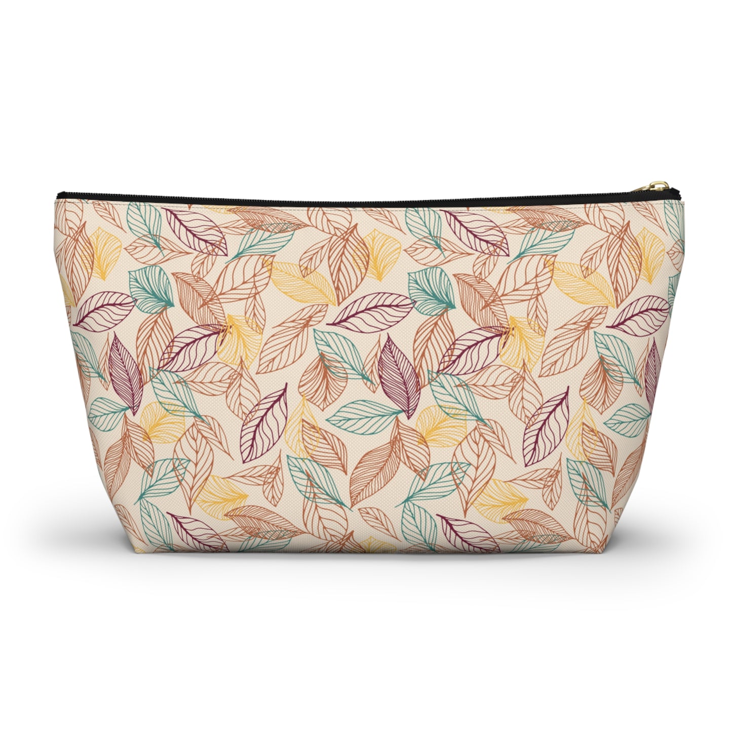 Accessory Pouch in Fall Leaf Lines Pattern