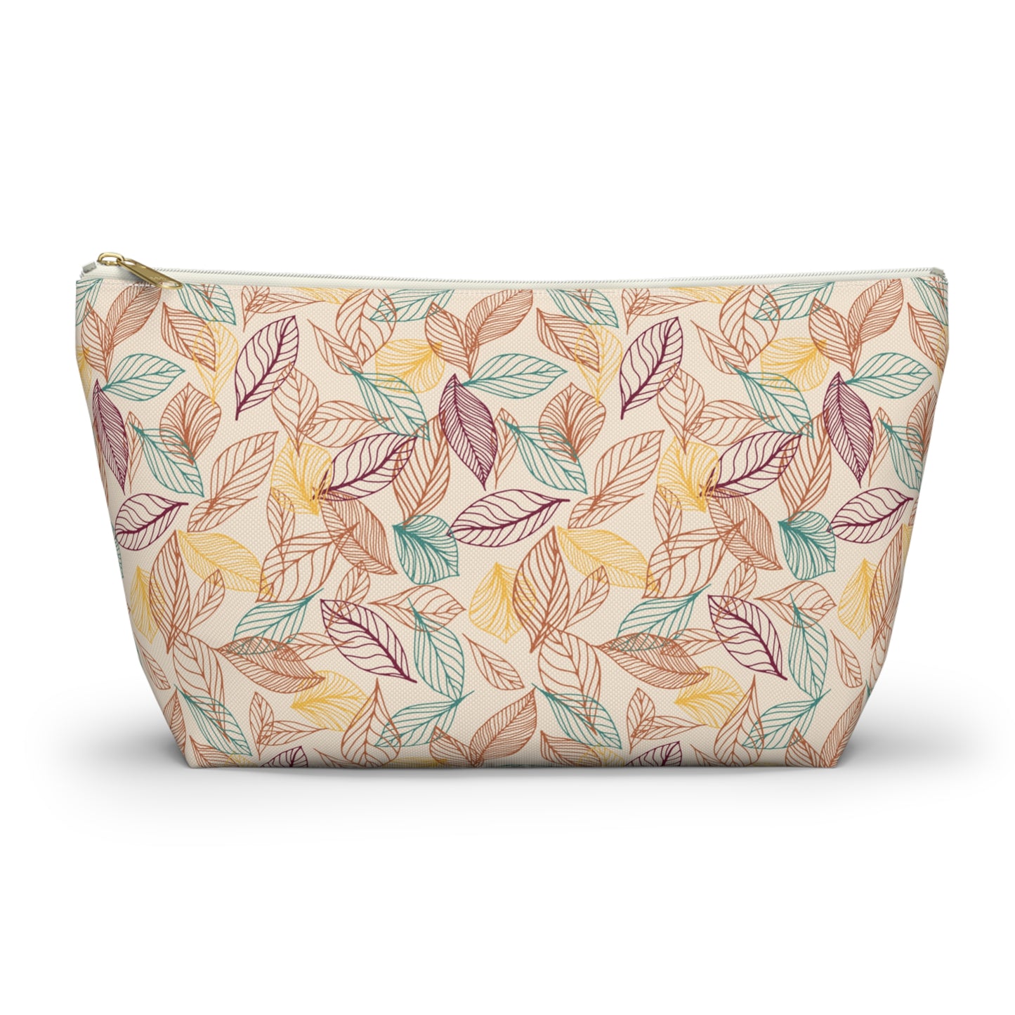 Accessory Pouch in Fall Leaf Lines Pattern
