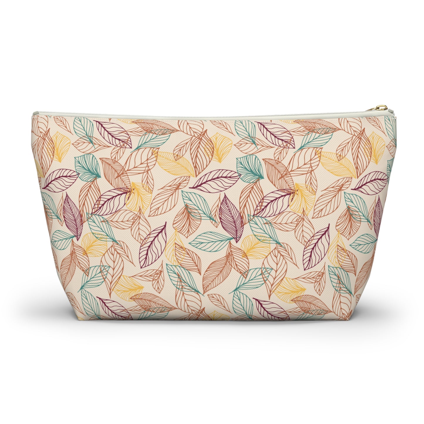 Accessory Pouch in Fall Leaf Lines Pattern