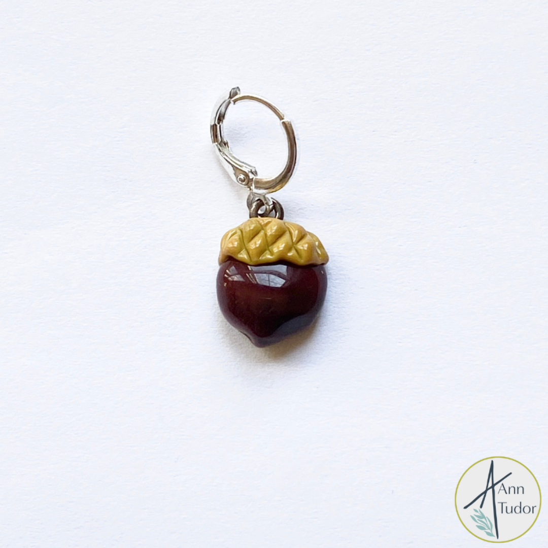 Acorn Stitch Marker / Progress Keeper / Earring
