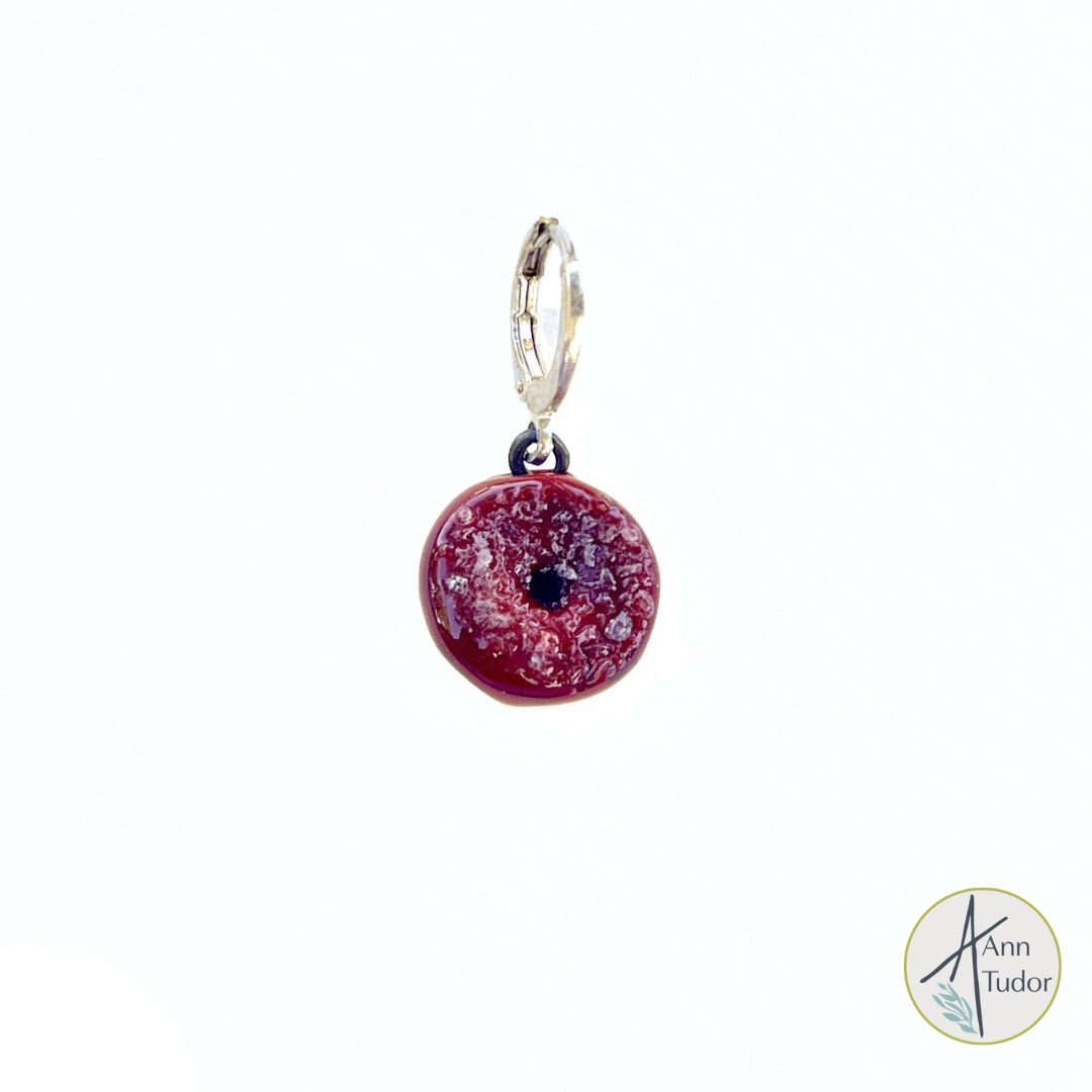 Apple Donut Stitch Marker / Progress Keeper / Earring