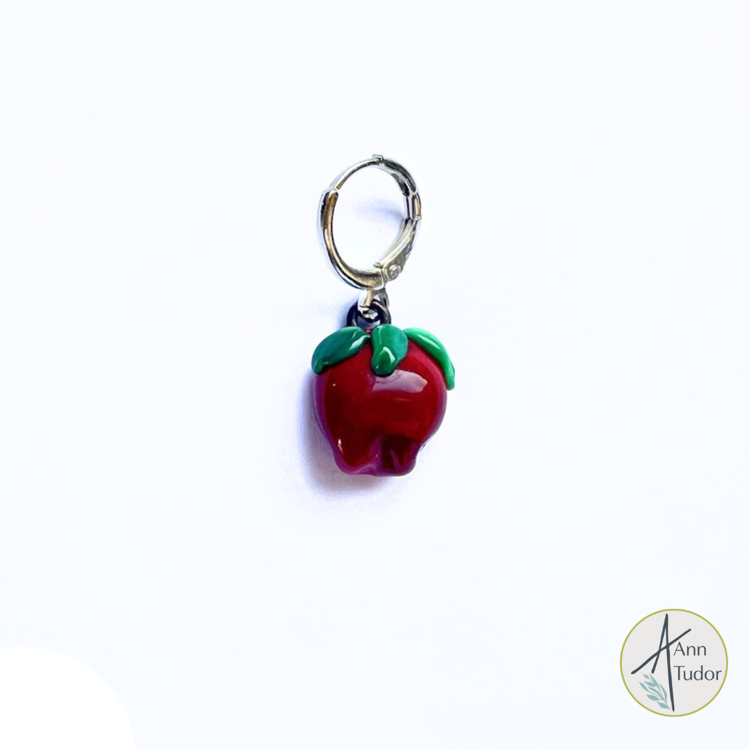 Apple Stitch Marker / Progress Keeper / Earring