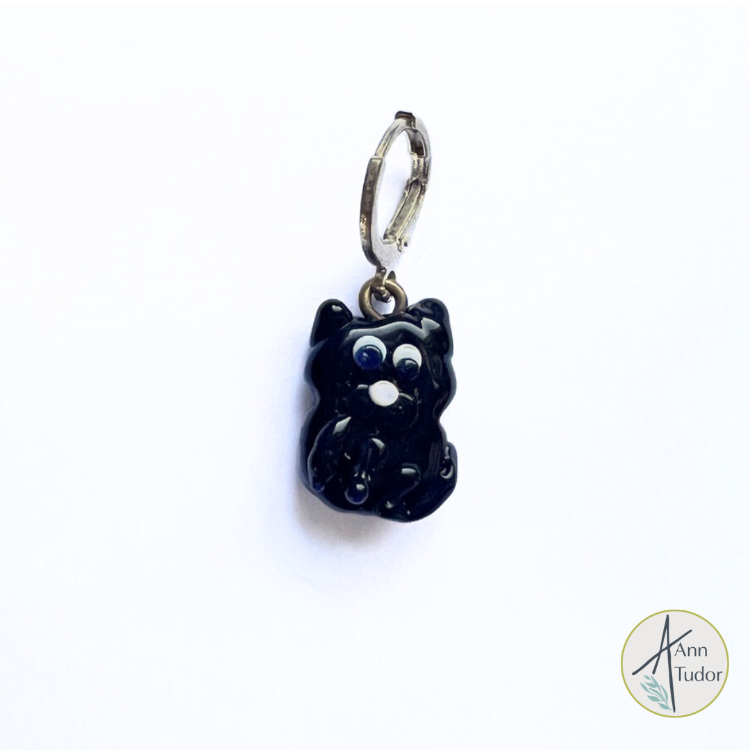 Black Cat Stitch Marker / Progress Keeper / Earring