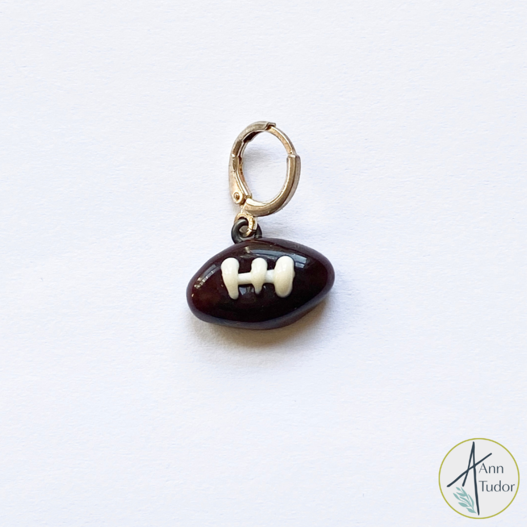 Football Stitch Marker / Progress Keeper / Earring