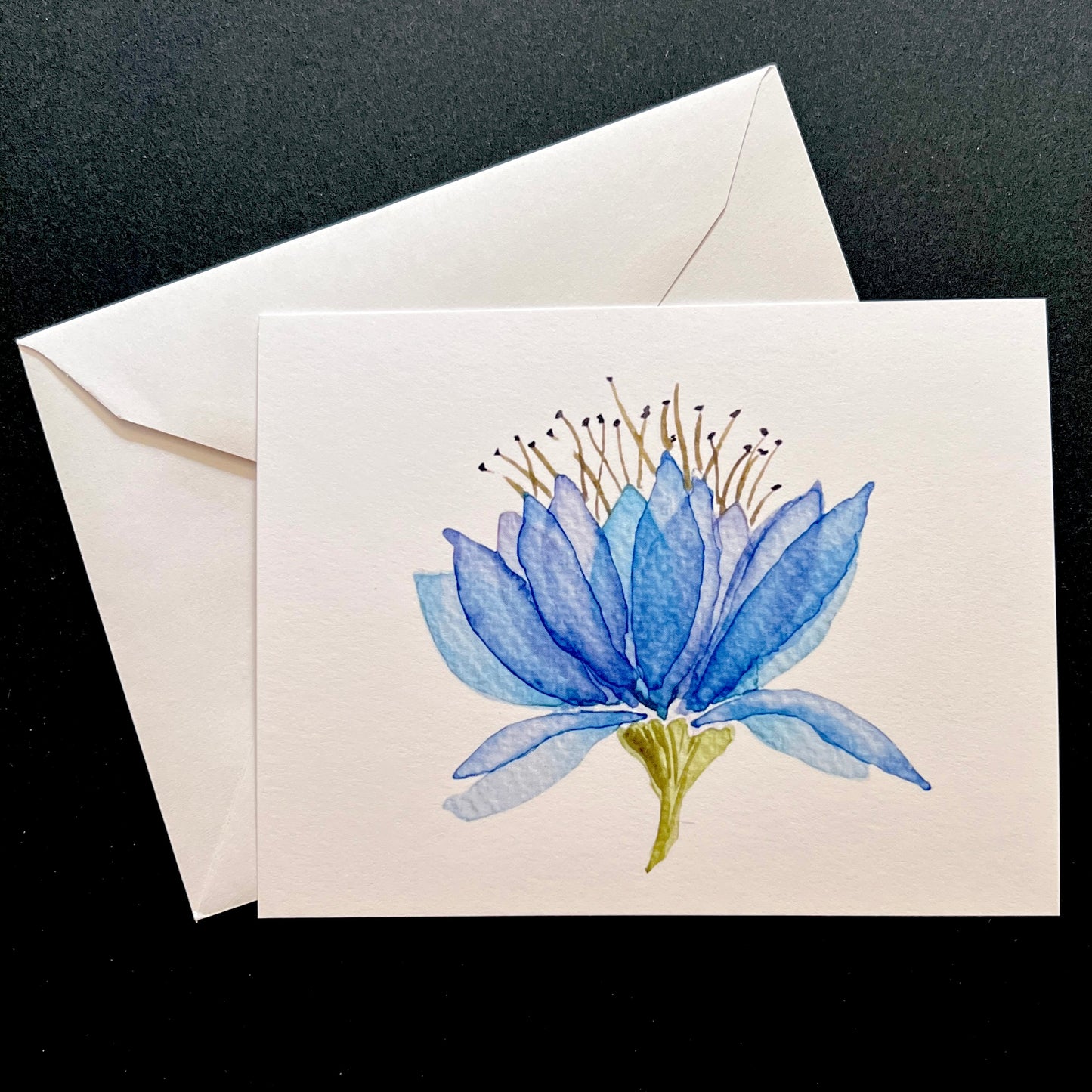 Notecard - Watercolor Blue Flower