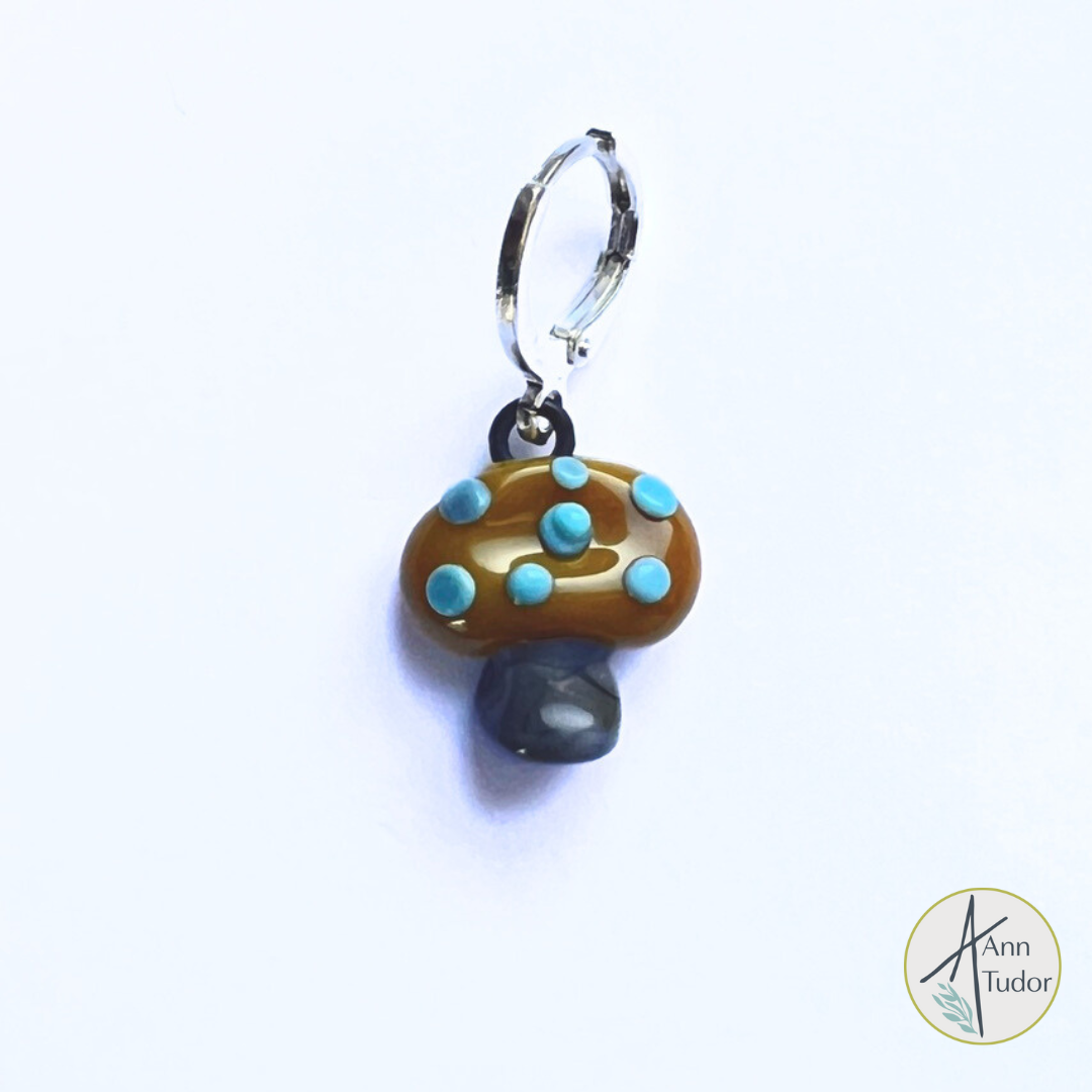 Mushroom Stitch Marker / Progress Keeper / Earring