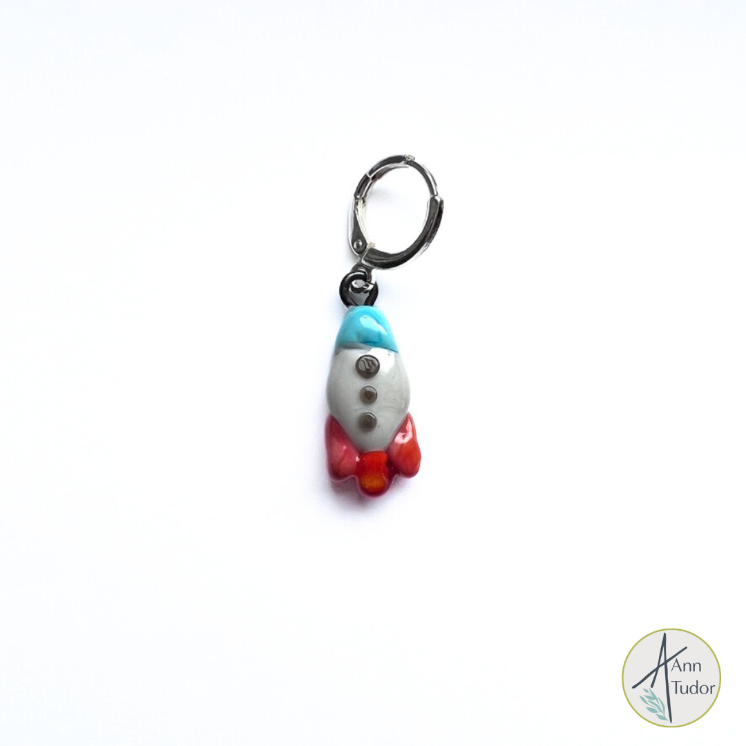 Rocket Stitch Marker / Progress Keeper / Earring
