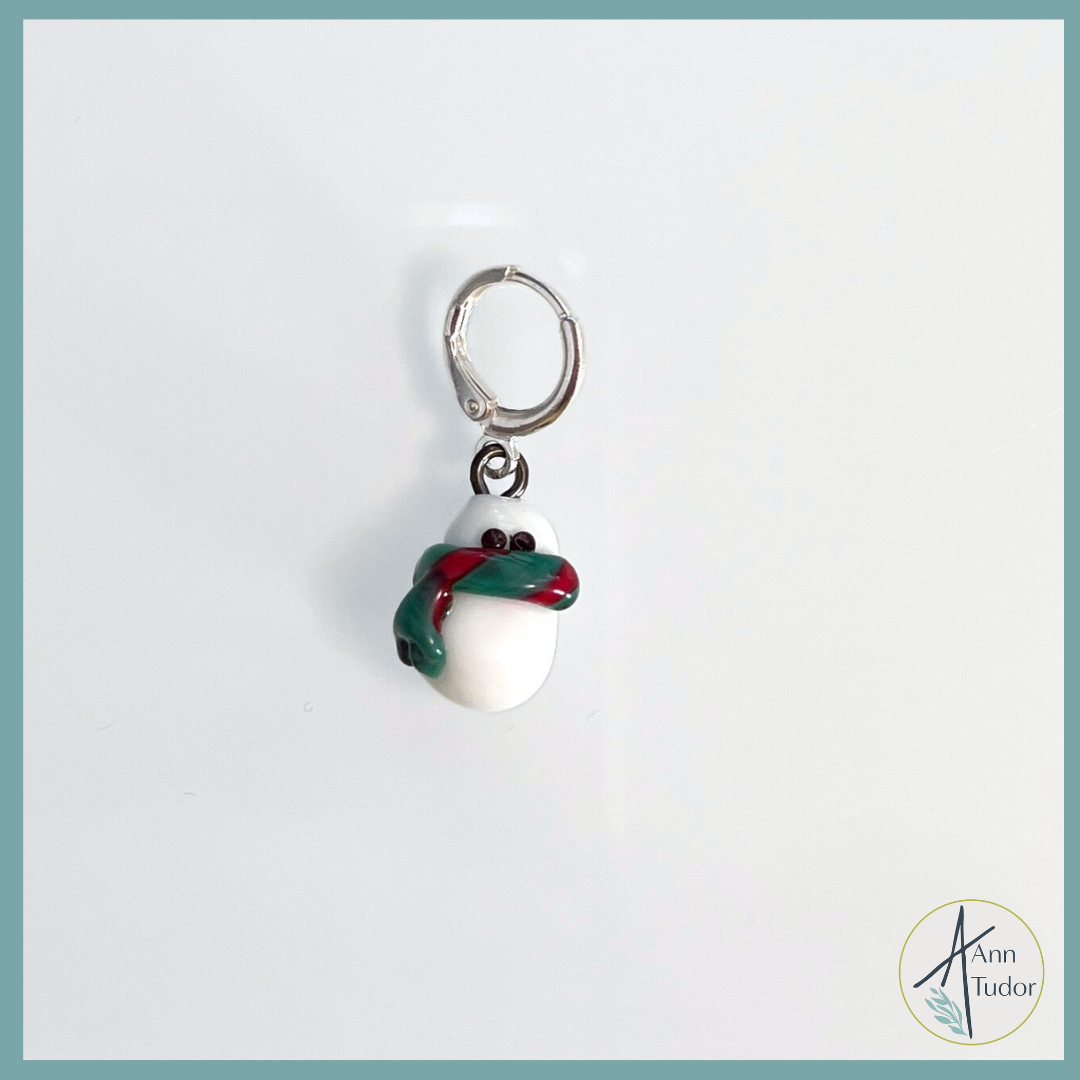 Snowman Stitch Marker / Progress Keeper / Earring
