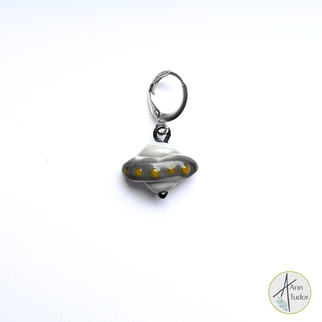 Spaceship Stitch Marker / Progress Keeper / Earring