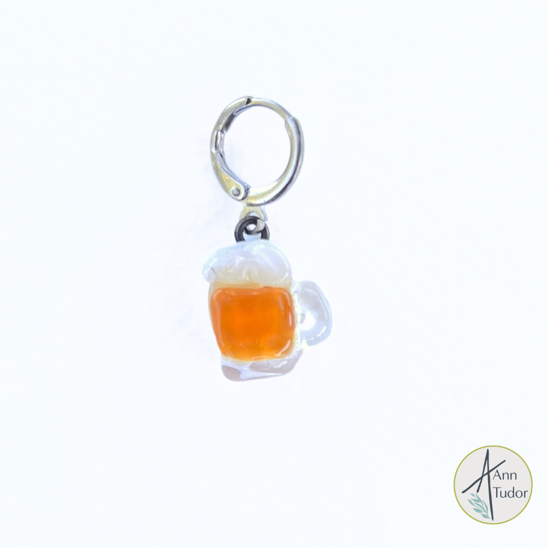 Mug of Beer Stitch Marker / Progress Keeper / Earring