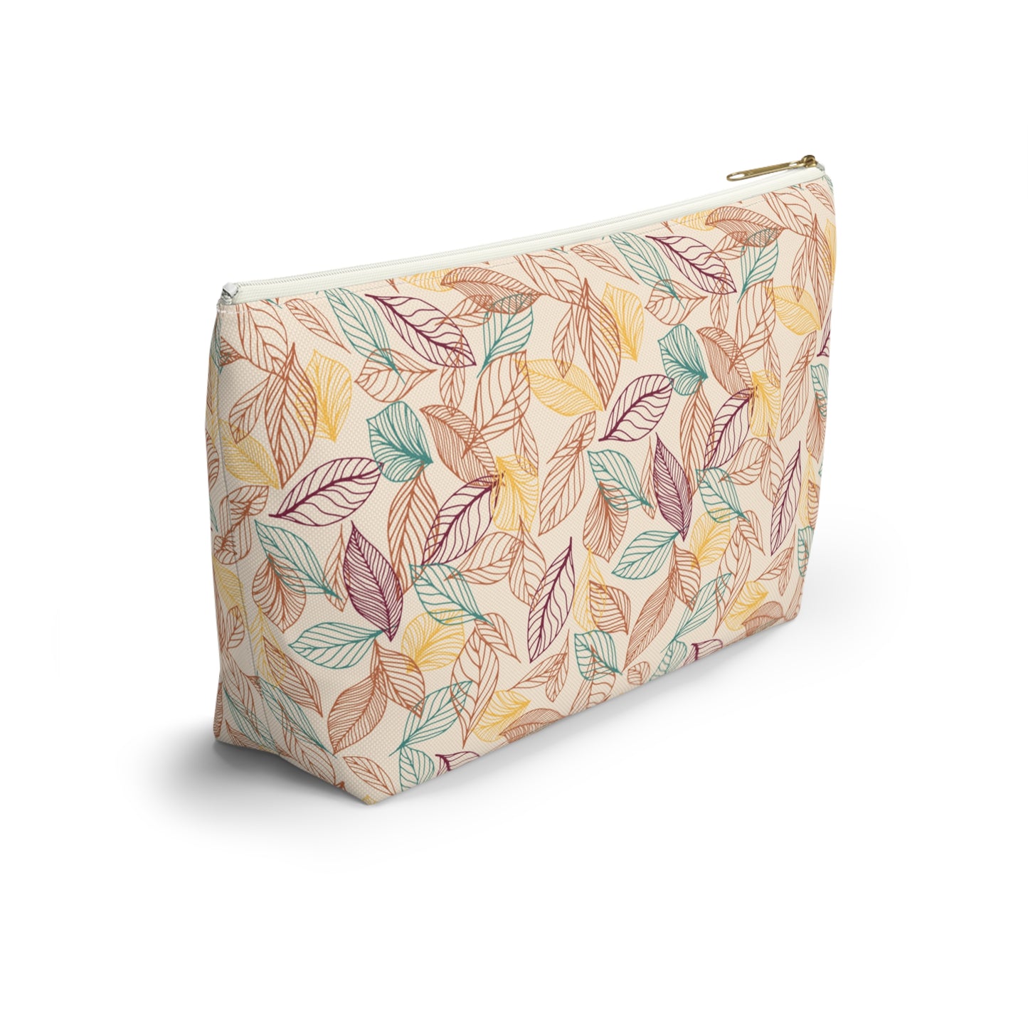 Accessory Pouch in Fall Leaf Lines Pattern