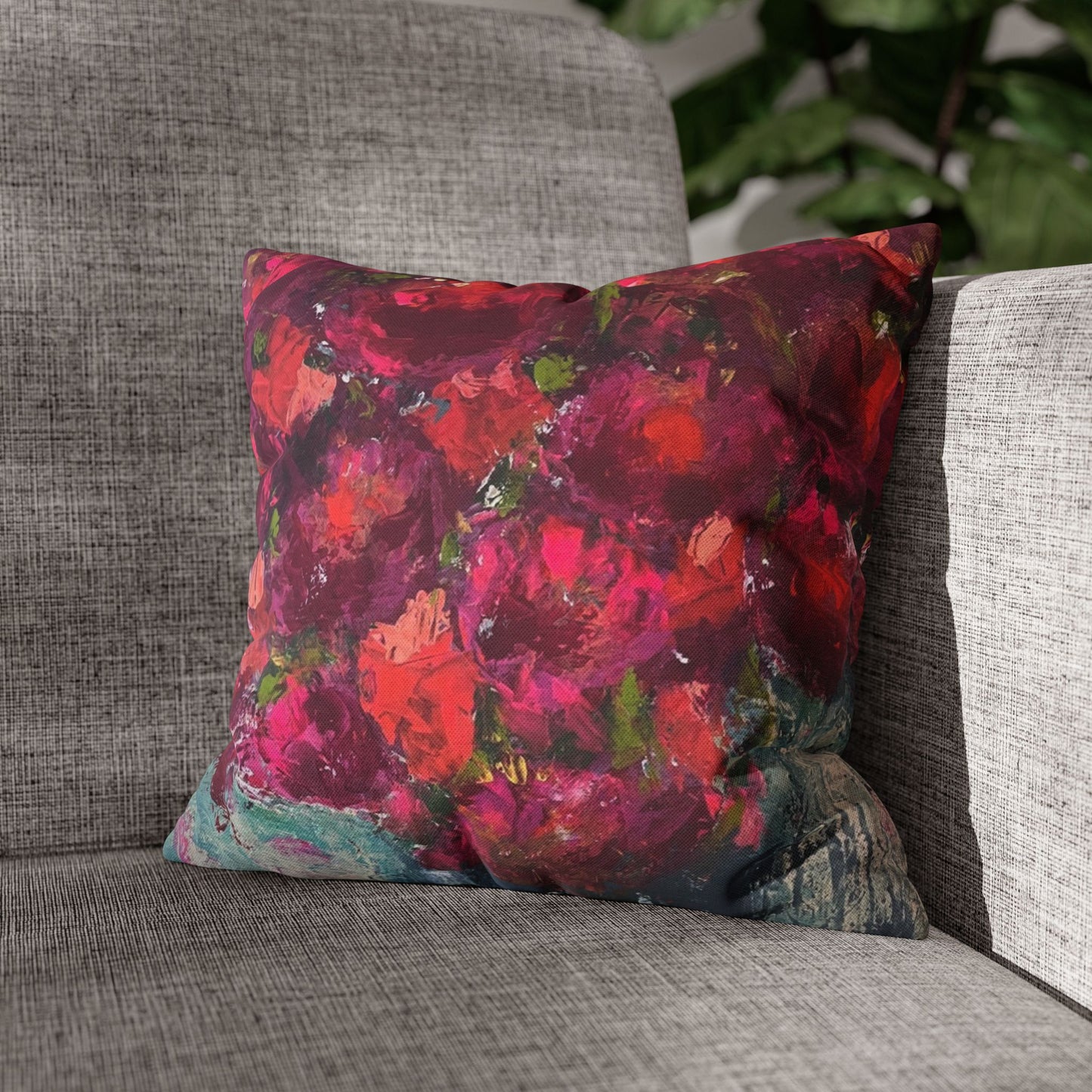 Square Pillowcase / Pillow Cover - Gathering Roses