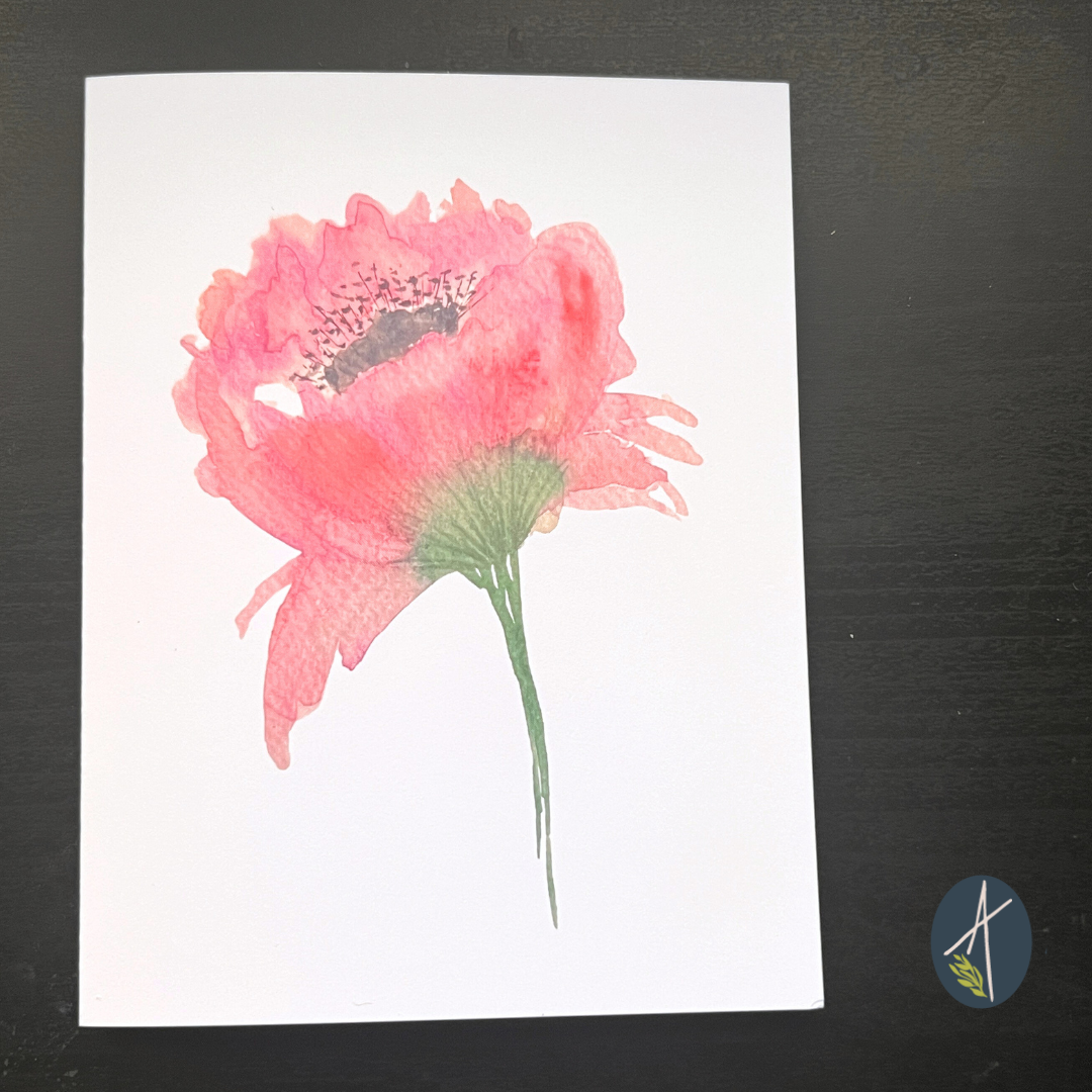 Pink Poppy Notecard