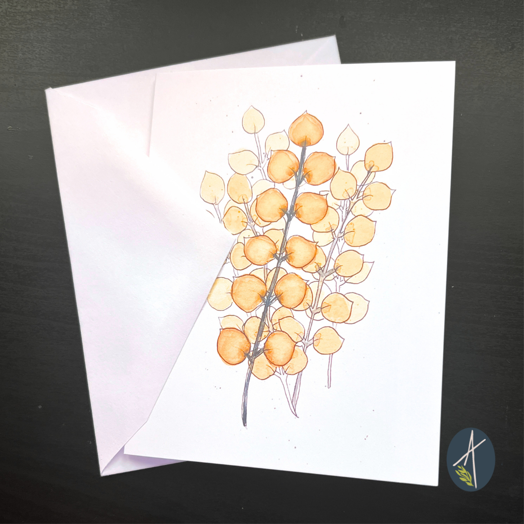 Yellow Coin Flowers Notecard