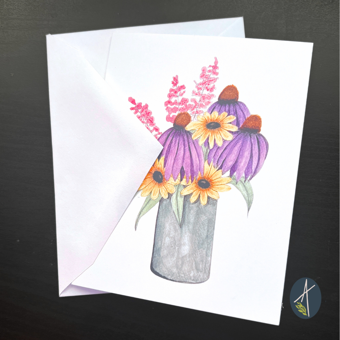 Coneflower Vase Notecard