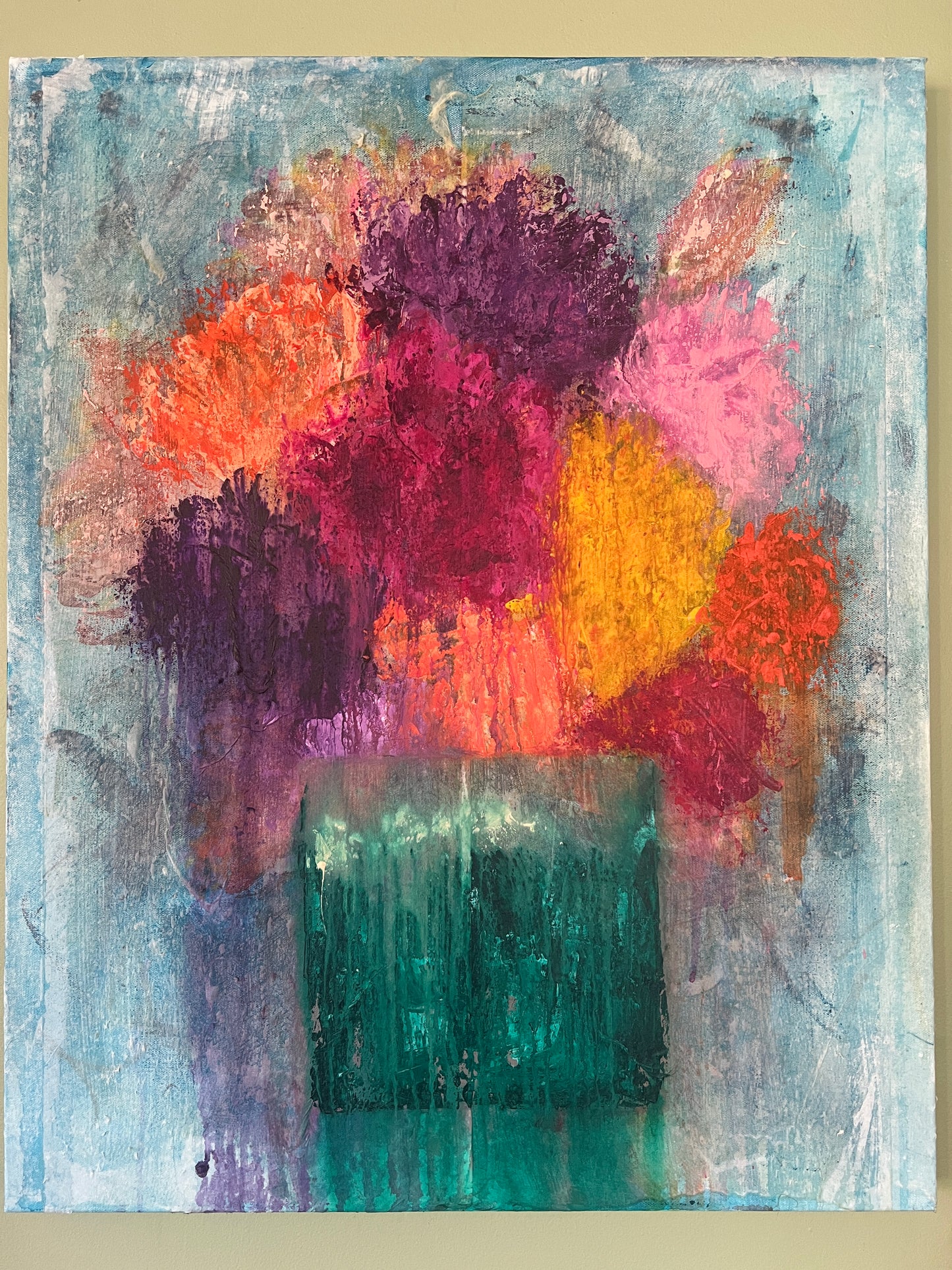 Through The Tears — Original Mixed Media Floral Painting
