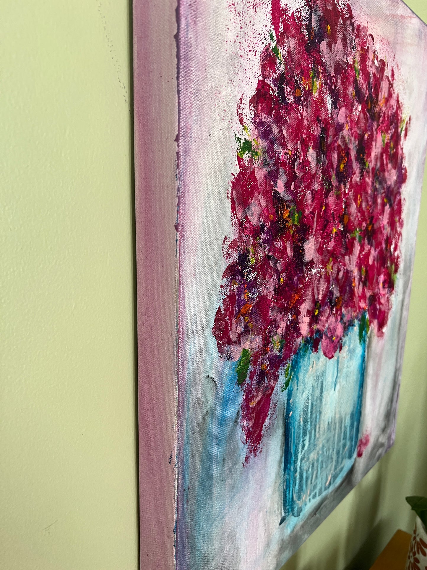 Bucket of Blooms - Original Mixed Media Floral Painting