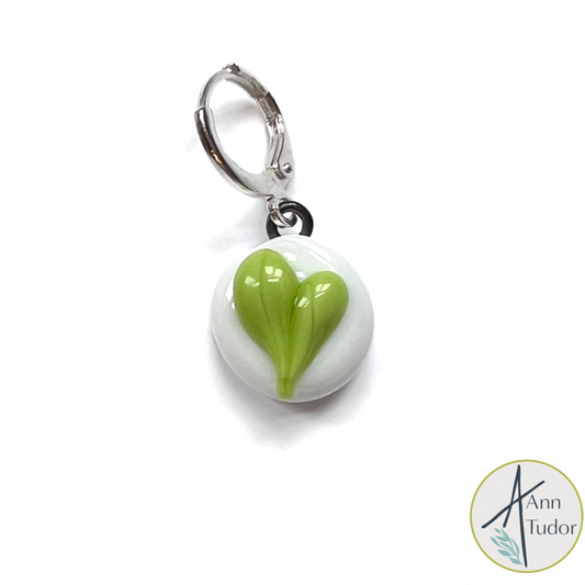 Heart - Lime Green - Stitch Marker / Progress Keeper / Earring