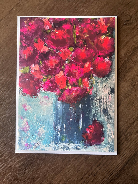 Art Print Notecard Set of 4 - Gathering Roses
