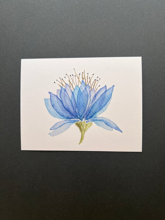 Notecard - Watercolor Blue Flower