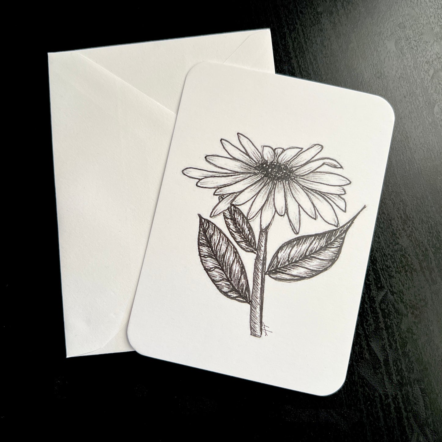 Card - Daisy Pen and Ink Notecard