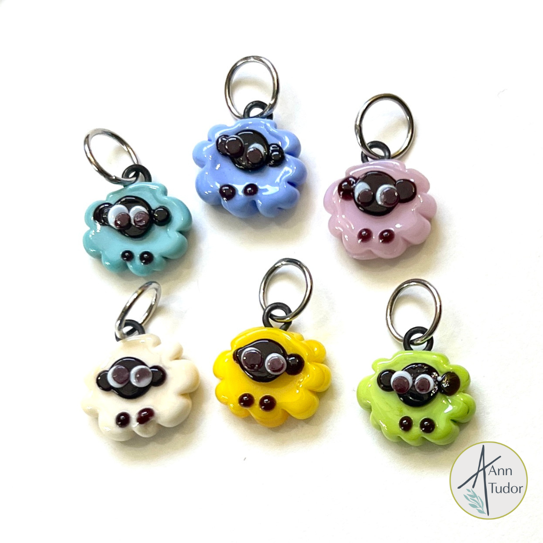 Sheep - Teal Stitch Marker