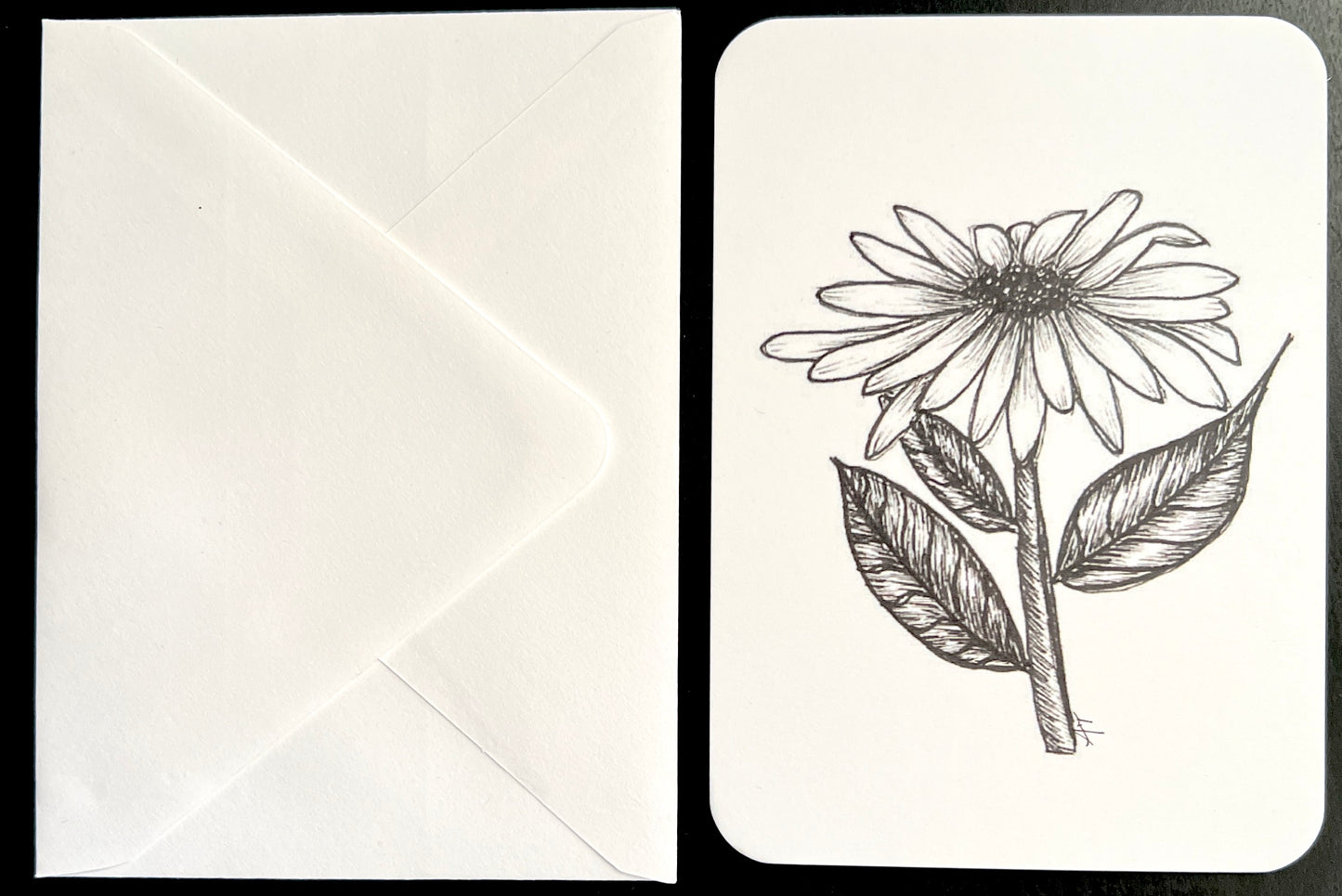 Card - Daisy Pen and Ink Notecard