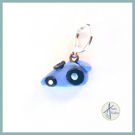 Racecar - Blue - Stitch Marker / Progress Keeper / Earring